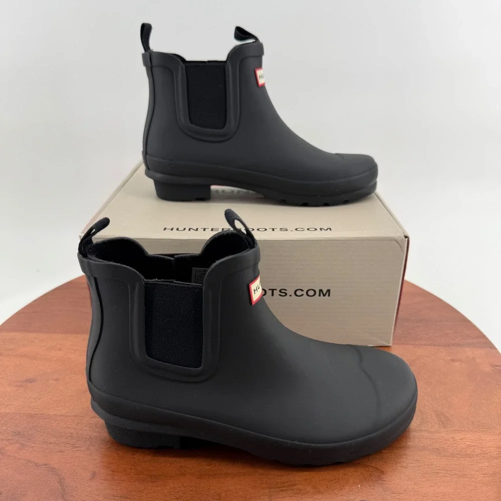 Hunter Big Kid Original Chelsea Black Waterproof Rubber Rain Boots HJS6000RMA 2M